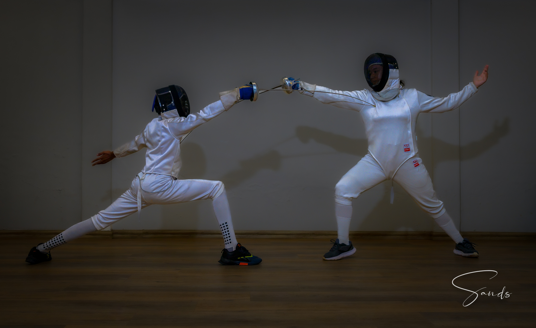 Fencing lesson in progress at a KZN club with coach and fencers