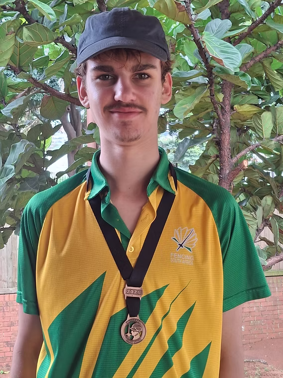 Aaron Drimmie, current South African U20 men's champion and bronze medallist in senior men's sabre at the Free State Open