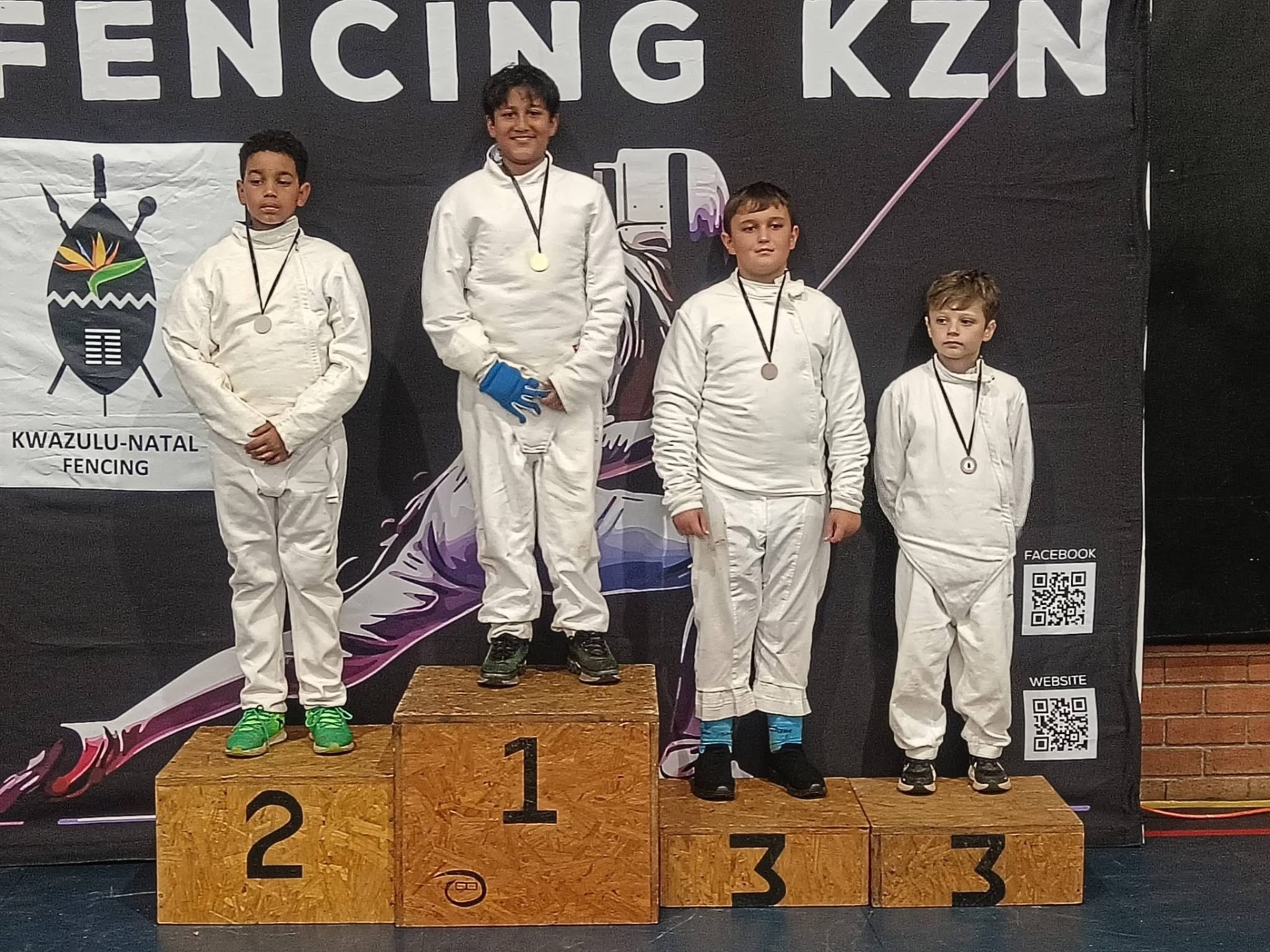 Hillcrest Prep fencers on the podium at a KZN competition