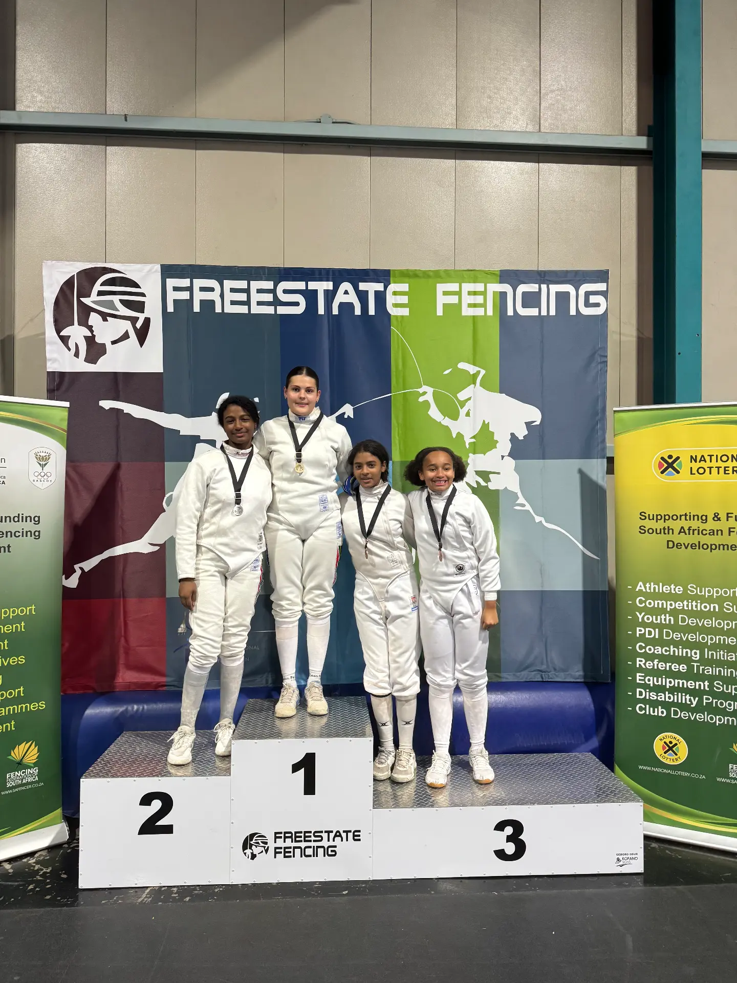 Junior women's podium at the Free State Open at the University of the Free State