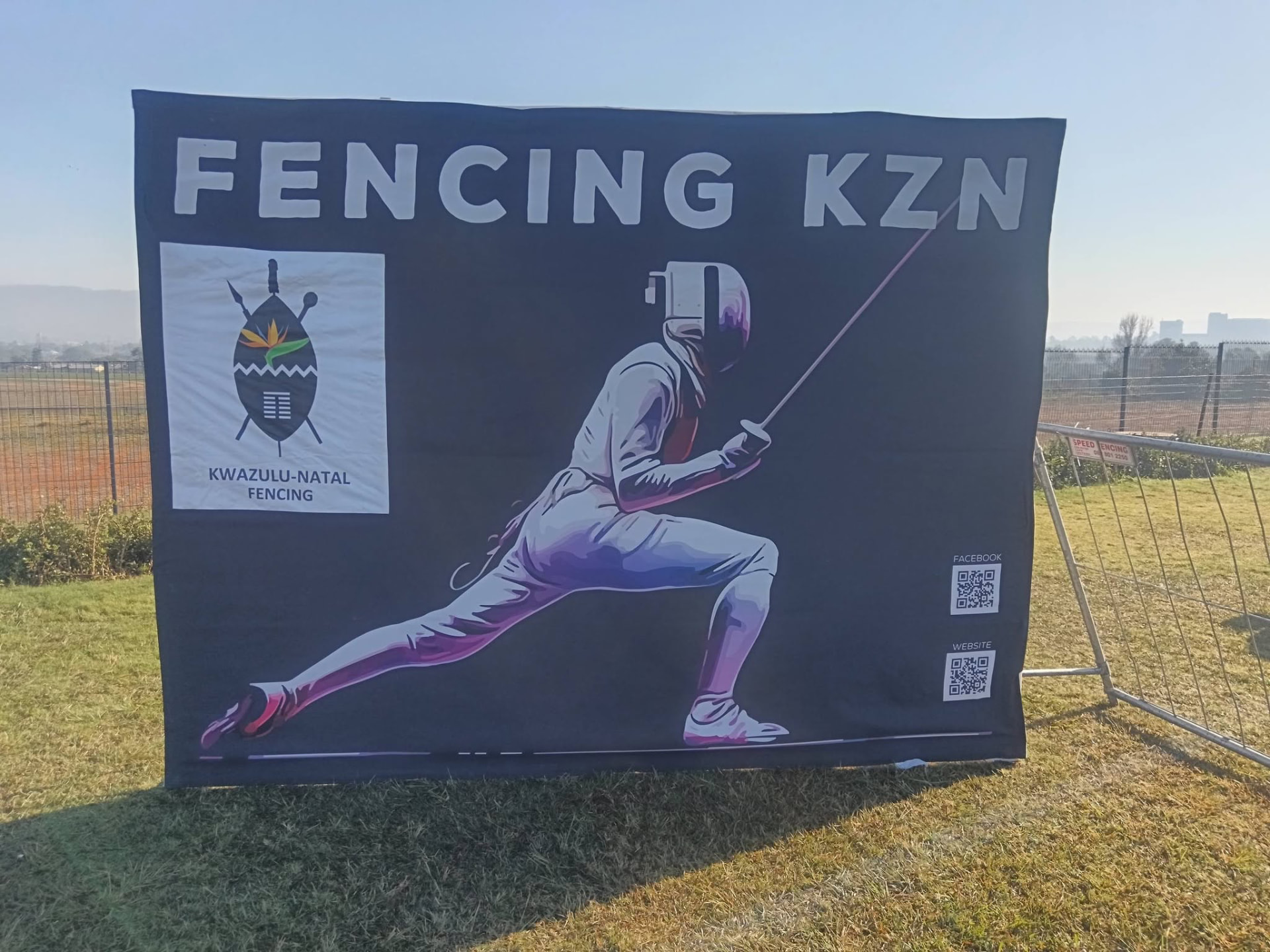 Fencing KZN branded banner at the championships venue