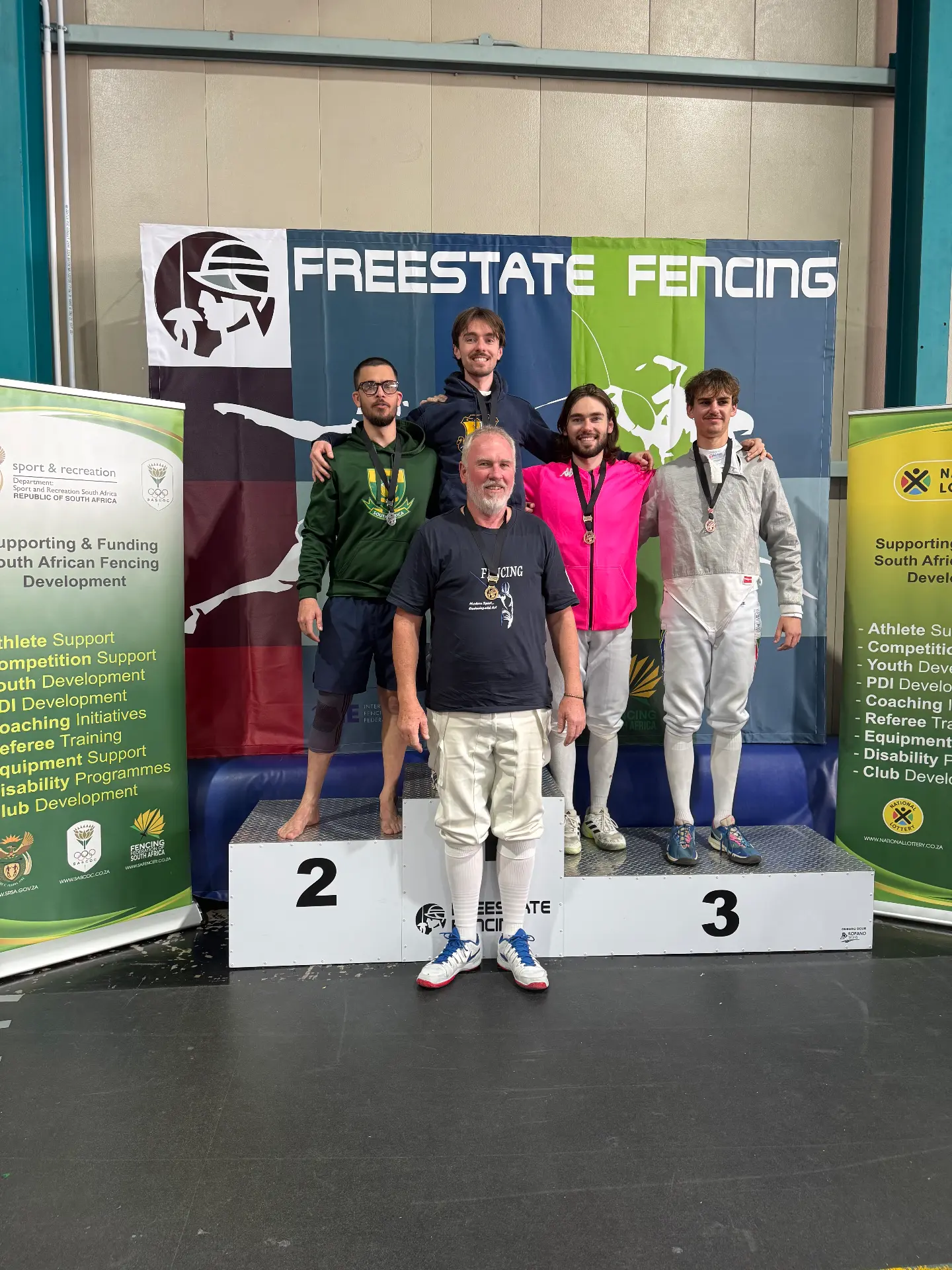 Senior men's podium at the Free State Open